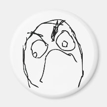Angry Unhappy Meme Face Refrigerator Magnet