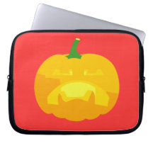 Angry Upset Jack-O-'Lantern Laptop Sleeve