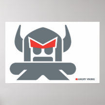 Angry Viking - grey Print