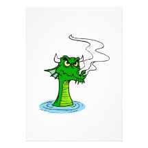 Angry Water Dragon Personalized Invite