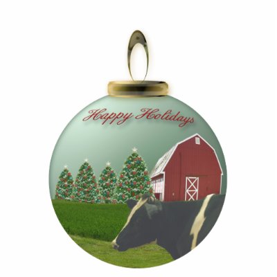 Angus Cow Christmas Farm Ornament Acrylic Cut Out by FCM_Christmas