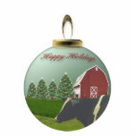 Angus Cow Christmas Farm Ornament photo sculptures