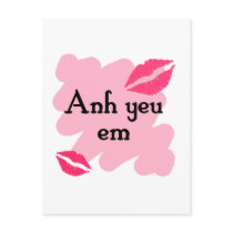 Anh yeu em - Vietnamese I love you Post Cards