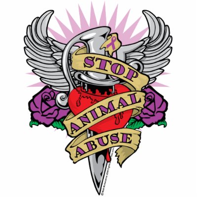 Animal Abuse Dagger Acrylic Cut Outs by fightcancertees