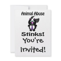 Animal Abuse Stinks Skunk Awareness Design Custom Invitations