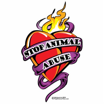 Animal Abuse Tattoo Heart Photo Cutouts by fightcancertees