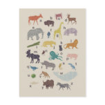 Animal Alphabet Postcard