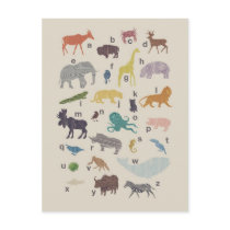 Animal Alphabet Postcard