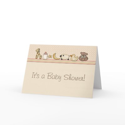 Animal Border Baby Shower Invitation Greeting Cards by StarStock