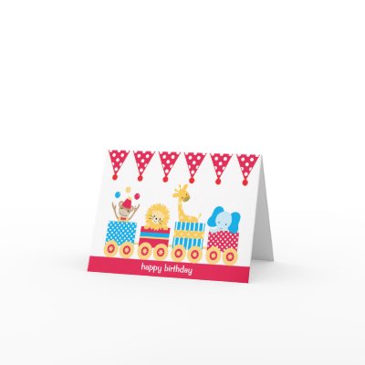 Animal Circus Train Note Cards by cocoamintprints