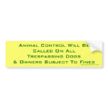 Animal Control bumper stickers