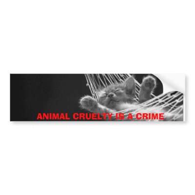 ANIMAL CRUELTY IS A CRIME BUMPER STICKER by saveanimals1