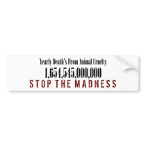 Animal Cruelty Statistics Bumper Sticker