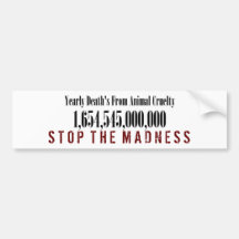 Animal Cruelty Statistics Bumper Sticker