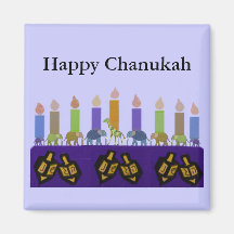 Animal Dreidel Hannukah Menorah Magnet