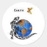 Animal Earth Round Stickers