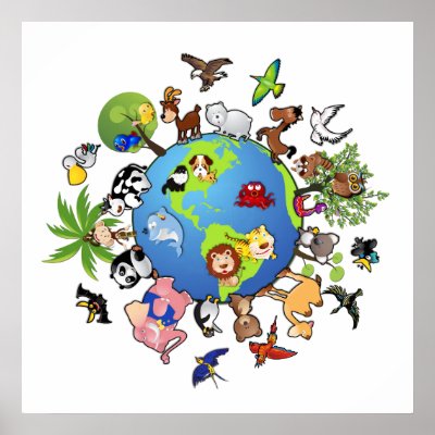 Animal Kingdom: Animals Around the World Print by Aquavel