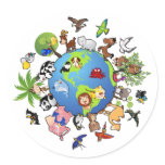 Animal Kingdom Round Stickers