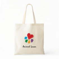 Animal Lover_Heart-Paw Tote Bags