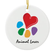 Animal Lover_Heart-Paw necklace Christmas Tree Ornament