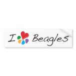 Animal Lover_I Heart Beagles bumper stickers
