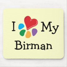 Animal Lover_I Heart My Birman Mousemats