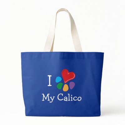 Animal Lover_I Heart My Calico Canvas Bags by Artful_Animalz