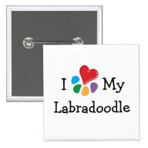 Animal Lover_I Heart My Labradoodle Pinback Buttons