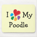 Animal Lover_I Heart My Poodle mousepads