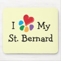 Animal Lover_I Heart My St. Bernard mousepads