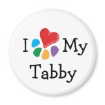 Animal Lover_I Heart My Tabby Refrigerator Magnets