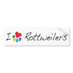 Animal Lover_I Heart Rottweilers bumper stickers
