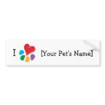 Animal Lover_I Heart template bumper stickers