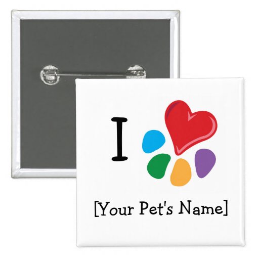 Animal Lover_I Heart template Pinback Button