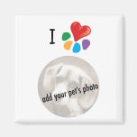 Animal Lover_I Heart your pet's photo template Fridge Magnets