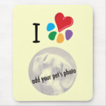 Animal Lover_I Heart your pet's photo template Mousepad
