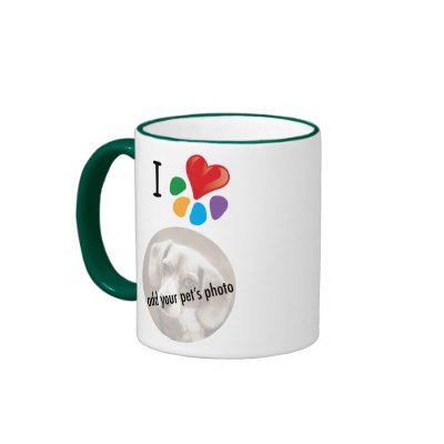 Animal Lover_I Heart your pet's photo template Coffee Mugs by Artful_Animalz