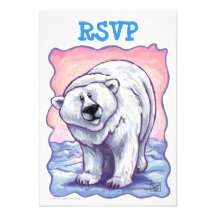 Animal Parade Polar Bear Custom Invitations