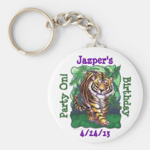 Animal Parade Tiger Art Party Favor Key Chain