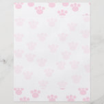 Animal Paw Print. Light Pink and White Pattern. Flyer
