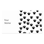 Animal Paw Print Pattern. Black and White. Business Card Template