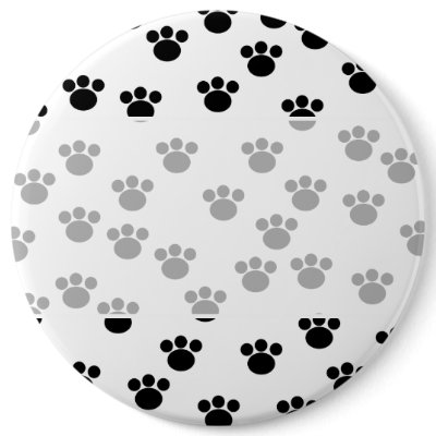 Animal Paw Print Pattern. Black and White. Pinback Button by Graphics_By_Metarla