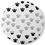 Animal Paw Print Pattern. Black and White. Custom buttons