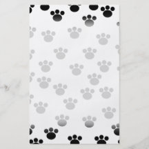 Animal Paw Print Pattern. Black and White. Custom Flyer
