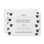 Animal Paw Print Pattern. Black and White. Personalized Invitations