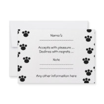 Animal Paw Print Pattern. Black and White. Personalized Invitations