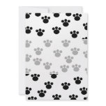 Animal Paw Print Pattern. Black and White. Custom Invites