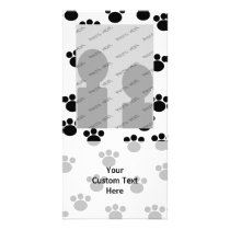 Animal Paw Print Pattern. Black and White. Picture Card
