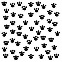 Animal Paw Print Pattern. Black and White. Acrylic Cut Out