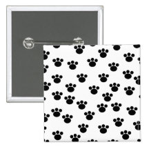 Animal Paw Print Pattern. Black and White. Pin